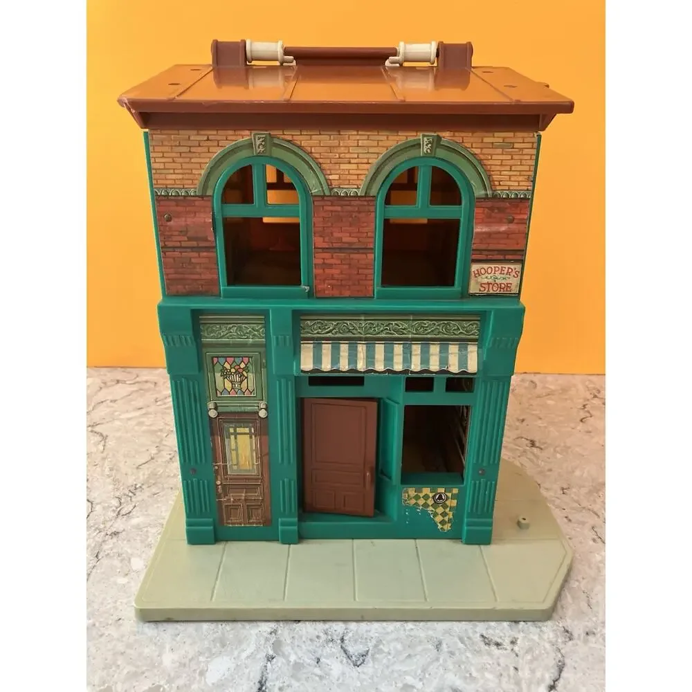 Vintage Fisher Price Play Toy Family Sesame Street House Lot Fold & Carry #938